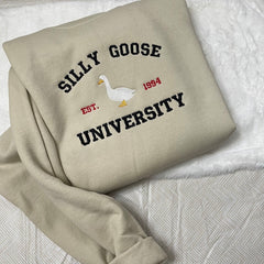 Silly Goose University Embroidered Sweatshirt