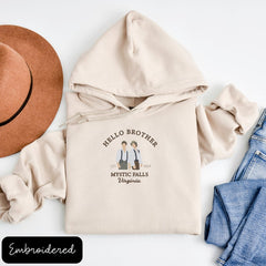 Embroidered Hello Brother Mystic Falls Virginia Hoodie