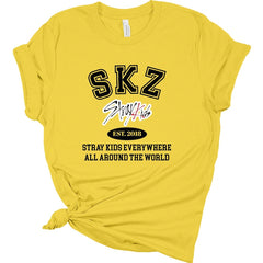 Cute Kpop Logo Print Loose T-shirt