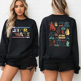 Retro SW Characters Print Sweatshirt