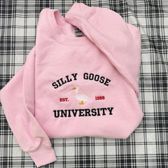Silly Goose University Embroidered Sweatshirt