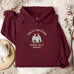 Embroidered Hello Brother Mystic Falls Virginia Hoodie