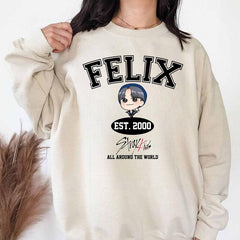 Cute KPOP Member Cartoon Printed Sweatshirt