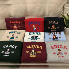 Eleven Steve Dustin Eddie Charachter Sweatshirt