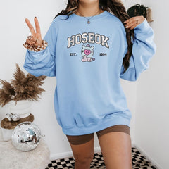 Kpop Letter Embroidered Crewneck Sweatshirt