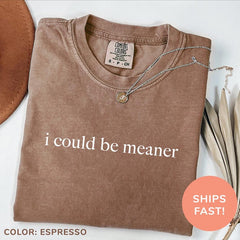 I Could Be Meaner Funny Washed T-Shirt