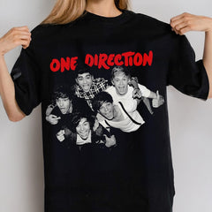 1D Graphic Black Cotton T-shirt