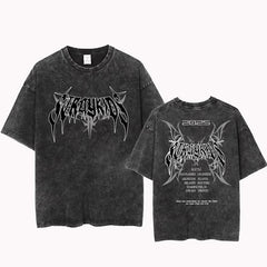 Kpop DominATE Letter Washed Tee