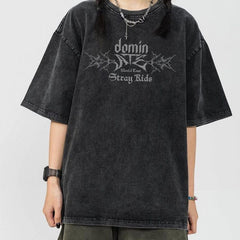 Vintage Kpop Graphic Washed Loose Tee