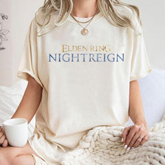 Unisex Nightreign Letter Printed Summer T-Shirt