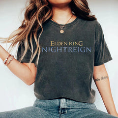 Unisex Nightreign Letter Printed Summer T-Shirt