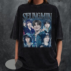 Vintage Seungmin Graphic Cotton Washed T-Shirt