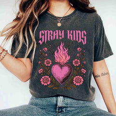 Retro SKZ Floral Printed Crewneck Tee