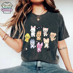 SKZ Graffiti Printed Crewneck T-Shirt Top