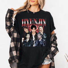 Hyunjin Collage Poster Crewneck T-Shirt