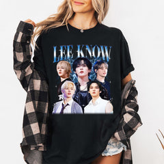 Lee Know Collage Poster Crewneck T-Shirt