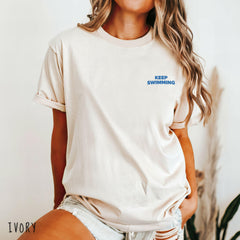 Vintage Keep Swimming Graphic Aesthetic Tee