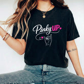 Pinky Up Hand Heart Gesture Graphic Tee