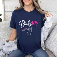 Pinky Up Hand Heart Gesture Graphic Tee