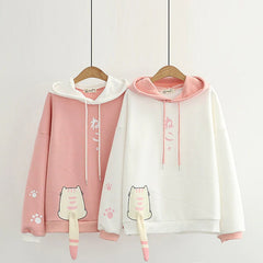Kawaii Cat Tail Warm Long Sleeved Hoodie