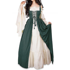 Middle Ages Bundle Waist Square Neck Halloween Cosplay Dress