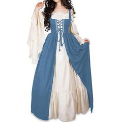 Middle Ages Bundle Waist Square Neck Halloween Cosplay Dress