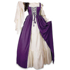 Middle Ages Bundle Waist Square Neck Halloween Cosplay Dress