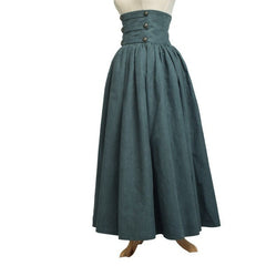 Retro Renaissance Solid Color High-waisted Pleated Swing Skirt