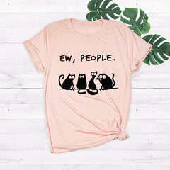 Women's Cat Ew People Loose Short Sleeved T-shirt