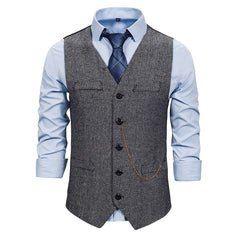 Chic Men's Single Breasted Chain Suit Vest