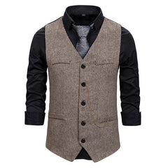 Chic Men's Single Breasted Chain Suit Vest