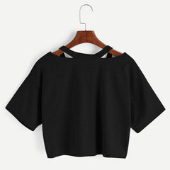 Women's Moon Planet Printed V-neck Short Sleeved T-shirt