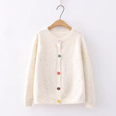 Aesthetic Polka Dots Candy Color Warm Cardigan