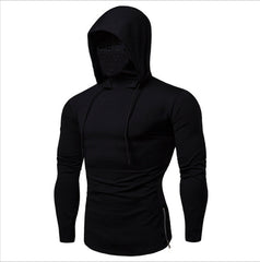 Men's Fitness Mask Hooded Game Long Sleeve T-shirt
