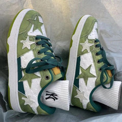 Retro Y2K Style Five Pointed Star Contrast Casual Shoes