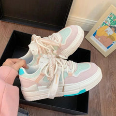 Women's Thick Sole White Leisure Breathable Shoes