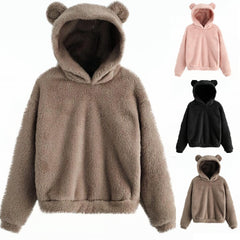 Kawaii Girls Fluffy Animal Ears Warm Hoodie