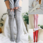 Women's Mohair Extended Knitted Yarn Stockings