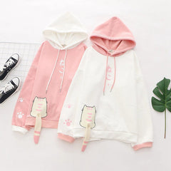Kawaii Cat Tail Warm Long Sleeved Hoodie