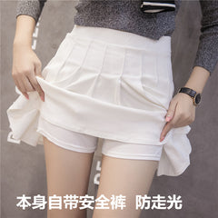 JK Style Plaid High Waist Small A-line Pleated Skirt