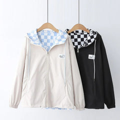 Trendy Reversible Hooded Spring Baseball Jacket