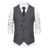 Vintage Lapel Single Breasted Men's Suit Vest