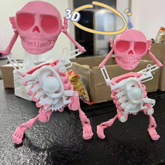 Skeleton Man Dancing and Swinging Clockwork 3D Printed Fun Toy