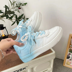 Trendy Women's Leisure Sports Dyeing White Shoes