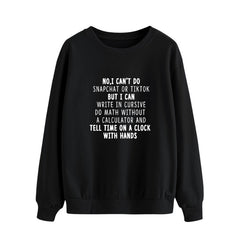Girls Funny Letter Print Relaxed Fit Sweatshirt