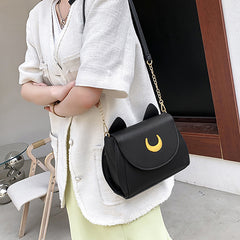 Women's Single Shoulder Moon Cat Bag