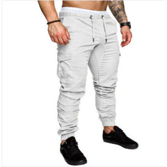 Cool Men's Woven Fabric Casual Slim Multiple Pockets Pants