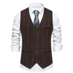 Retro Vintage Single Breasted Men's Suit Vest