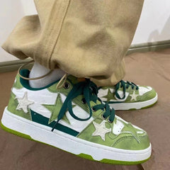 Retro Y2K Style Five Pointed Star Contrast Casual Shoes