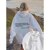 Mental Health Matters You Are Enough Dear Person Behind Me Print Cotton Hoodie